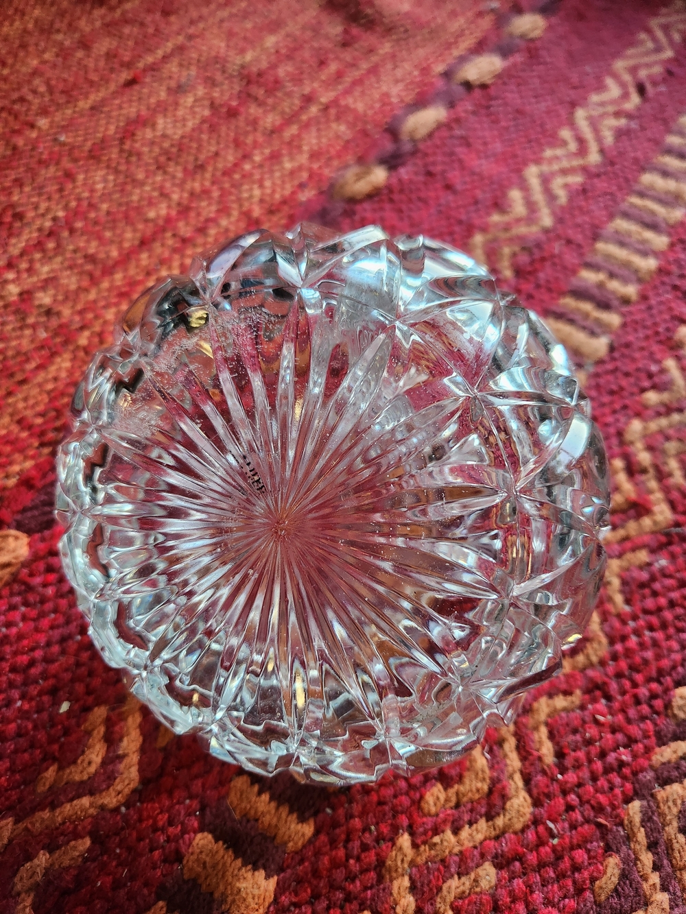 Set of 3  Dishes Crystal - Clear & Red - Picture 4 of 16